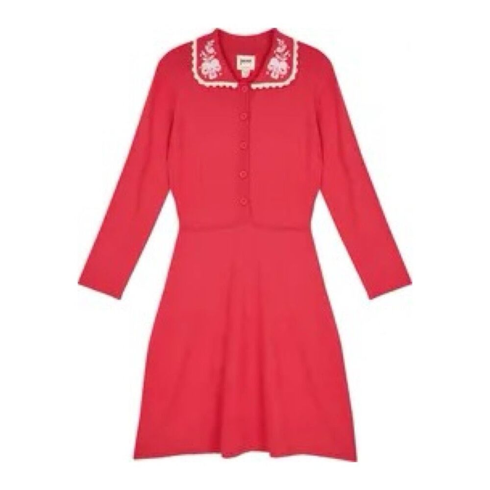 Joanie Clothing size Med Benita embroidered collar knitted dress.